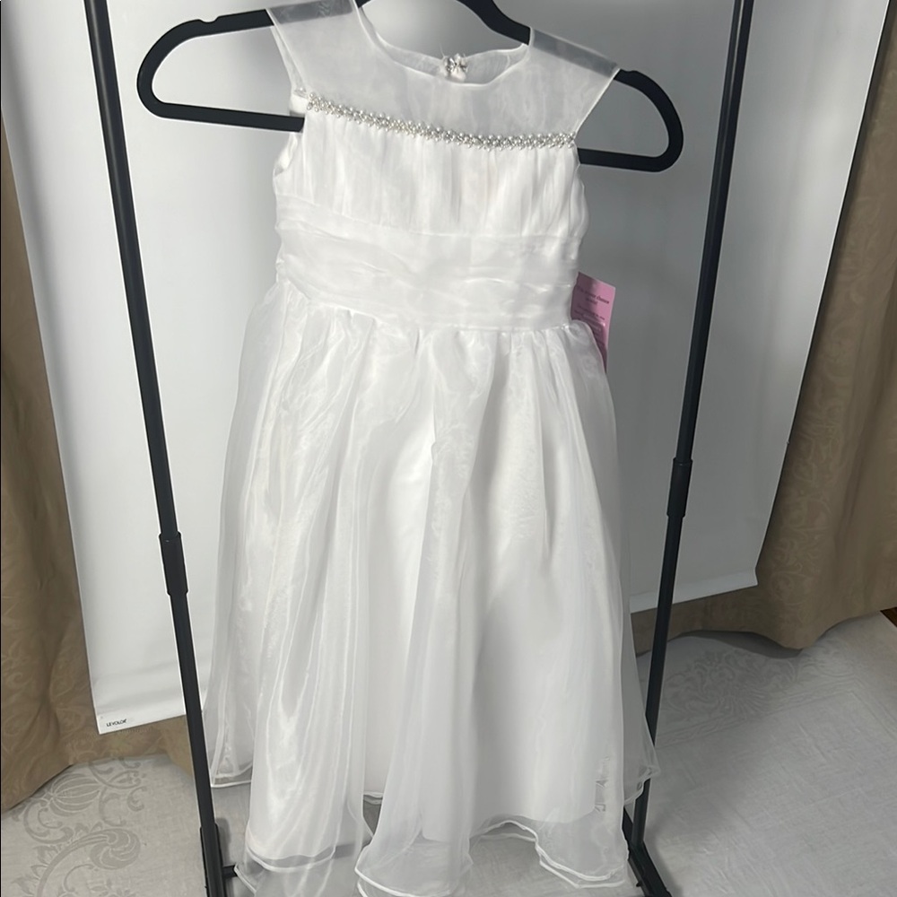 White Pleated Tiered Sundress for Wedding Guests